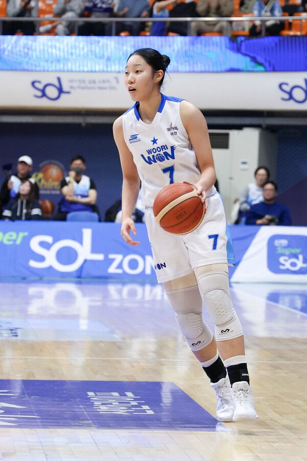 드리블하는 우리은행 가드 이민지. 사진┃WKBL
