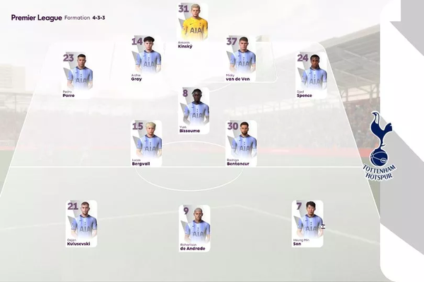 토트넘 홋스퍼의 브렌트포드 경기 시뮬레이션. 사진┃EAFC25