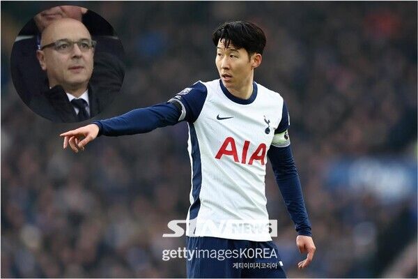 토트넘 홋스퍼 손흥민과 다니엘 레비 회장. 사진┃게티이미지코리아, 뉴시스/AP