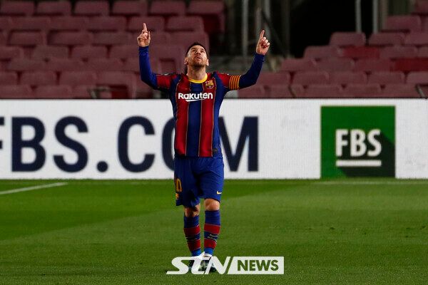 바르셀로나 활약 당시 리오넬 메시. 사진┃뉴시스/AP