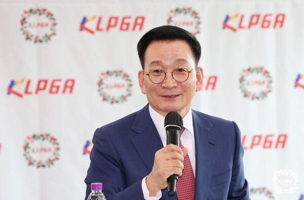제15대 KLPGA 회장 취임 기자 간담회. 사진┃KLPGA