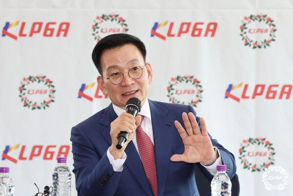 제15대 KLPGA 회장 취임 기자 간담회. 사진┃KLPGA