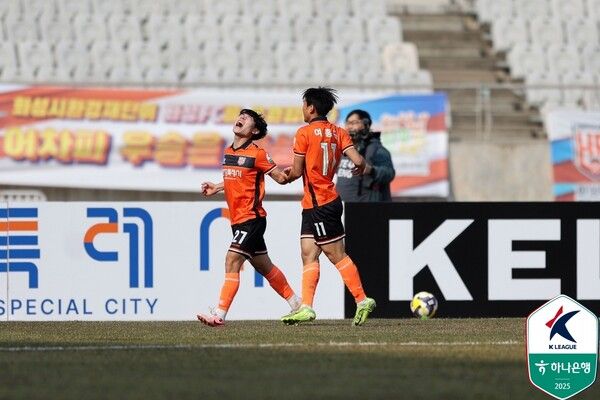 2경기 연속 득점에 성공한 화성FC 백승우. 사진┃한국프로축구연맹