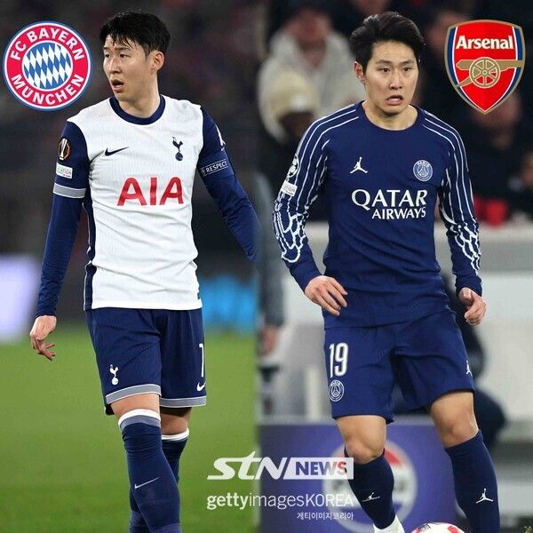 토트넘 홋스퍼 손흥민과 파리 생제르맹 이강인. 사진┃게티이미지코리아