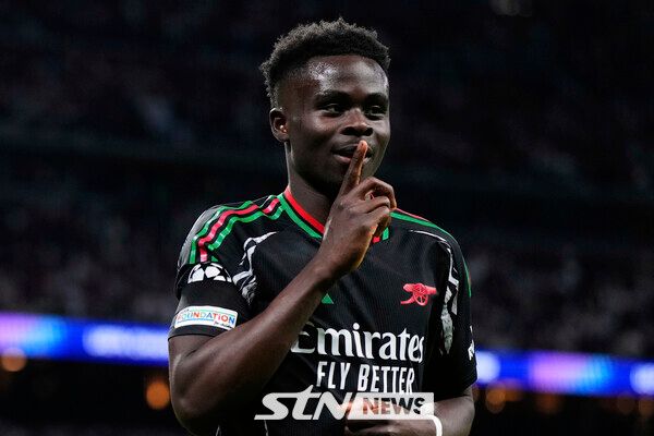 아스널 FC 윙포워드 부카요 사카. 사진┃뉴시스/AP