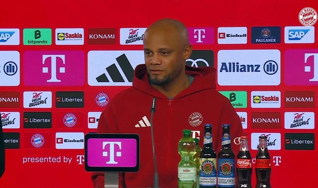 경기 전 사전 기자회견에 임하고 있는 바이에른 뮌헨 빈센트 콤파니 감독. 사진┃바이에른 뮌헨