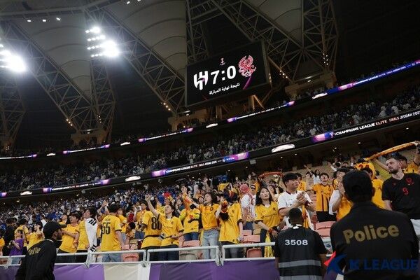 광주FC-알 힐랄의 2024/25시즌 아시아축구연맹(AFC) 챔피언스리그 엘리트(ACLE) 8강전이 치러진 사우디아라비아 제다의 킹 압둘라 스포츠 시티 스타디움.사진┃한국프로축구연맹