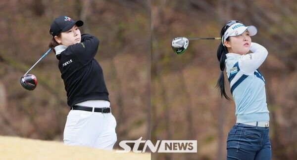 5일 부산 동래베네스트골프클럽(파72·6579야드)에서 열린 2025시즌 KLPGA 투어 '두산건설 위브 챔피언십(총상금 12억 원)' 3라운드에 출전한 홍정민과 이예원. 사진┃손진현 기자