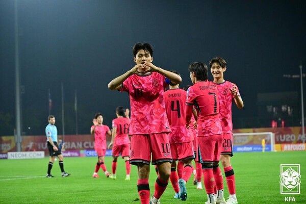 20세 이하 아시안컵 당시 대표팀의 모습. 사진┃KFA