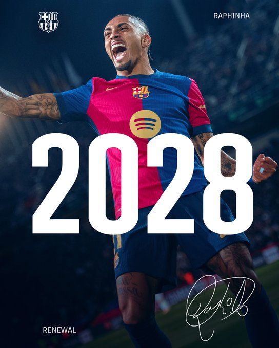 팀과 재계약을 체결한 하피냐 지아스. 사진┃FC 바르셀로나