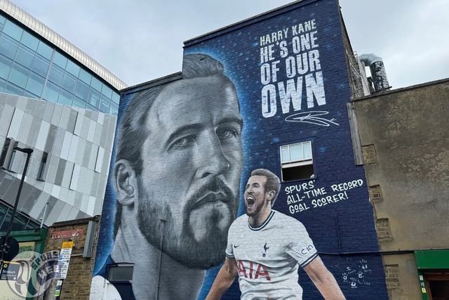 벽화로 그려진 해리 케인. 사진┃스퍼스웹