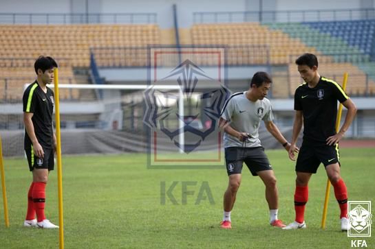 2020년 23세 이하(U-23) 대표팀 이민성 코치 시절. 사진┃KFA