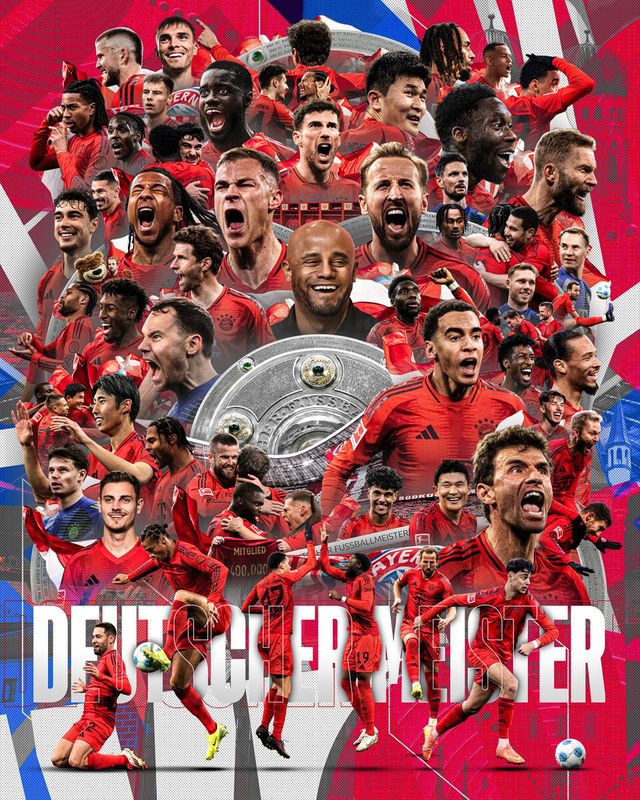 2024~2025시즌 분데스리가 우승을 차지한 바이에른 뮌헨. 사진┃바이에른 뮌헨