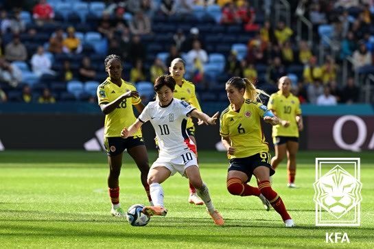 2023 여자 월드컵 조별리그 대한민국과 콜롬비아의 경기장면. 사진┃대한축구협회