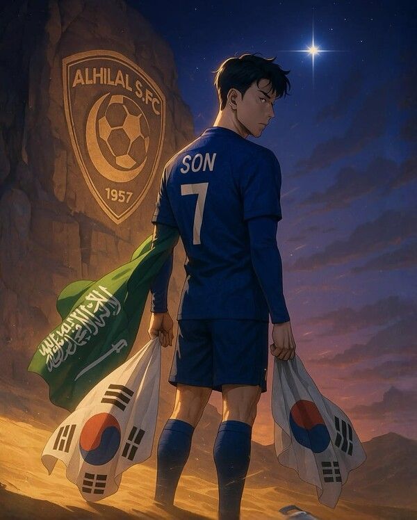 사우디아라비아 리그와 연결된 토트넘 홋스퍼 손흥민. 사진┃ball.otaku