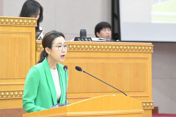 최수연 의원이 5분 발언을 하고 있다. [사진=양주시의회]