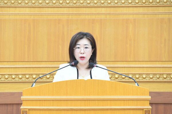 강혜숙 의원이 5분 발언을 하고 있다. [사진=양주시의회]