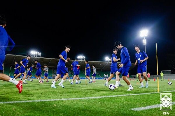 대한민국 대표팀 선수단 훈련. 사진┃대한축구협회