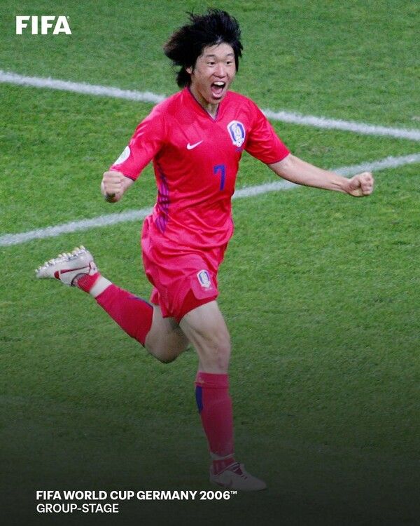 2006 월드컵에서 프랑스를 상대로 득점포를 가동한 박지성. 사진┃국제축구연맹(FIFA)