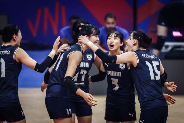 대한민국 여자 배구 대표팀. 사진┃국제배구연맹(FIVB) 발리볼네이션스리그(VNL)