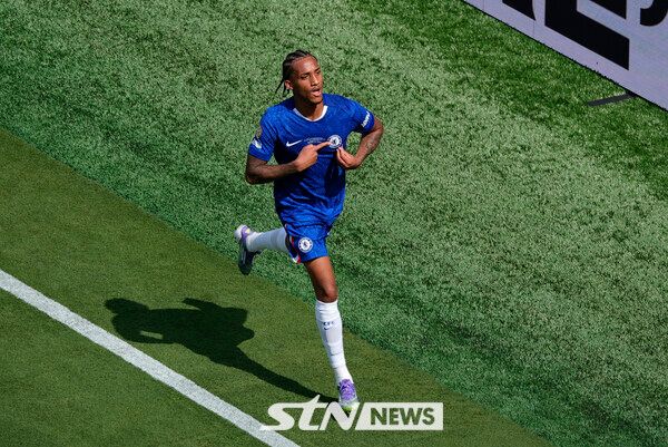 득점 후 환호하는 첼시 FC 공격수 주앙 페드루. /사진=뉴시스/AP