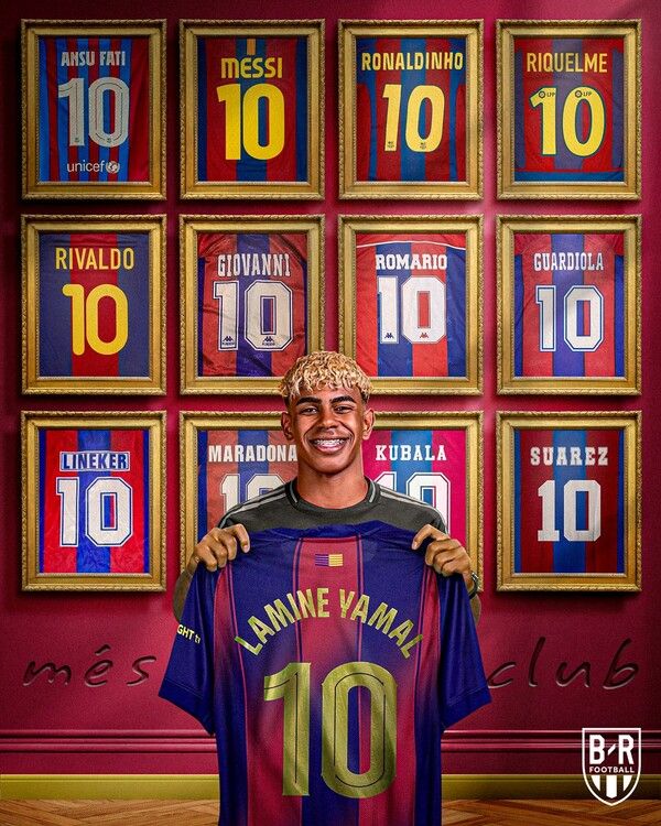 바르셀로나의 10번 주인이 된 라민 야말. /사진=블리처 리포트