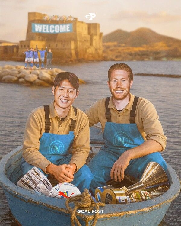 나폴리 이적과 연결된 이강인과 케빈 데 브라위너. /사진=goalpost_asia