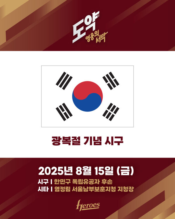 15일 애국선열 후손을 초대해 시구 행사를 갖는 키움 히어로즈. /사진=키움 히어로즈