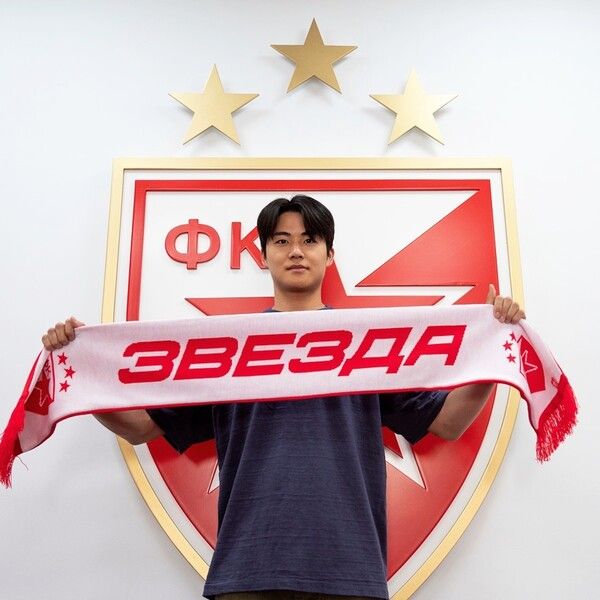 츠르베나 즈베즈다 설영우. /사진=츠르베나 즈베즈다