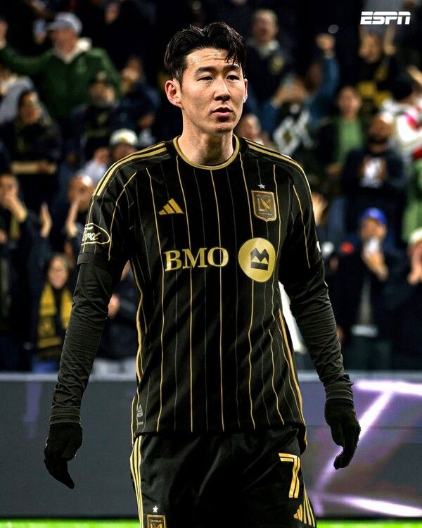 미국 메이저리그사커(MLS) 로스앤젤레스 FC 유니폼 입은 손흥민.&nbsp; /사진=ESPN