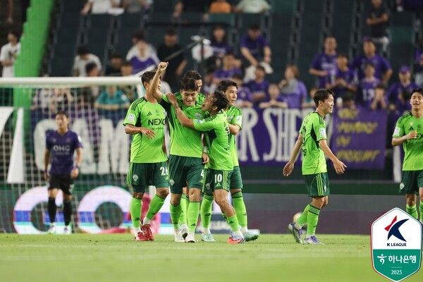 전북현대 선수단. /사진=한국프로축구연맹