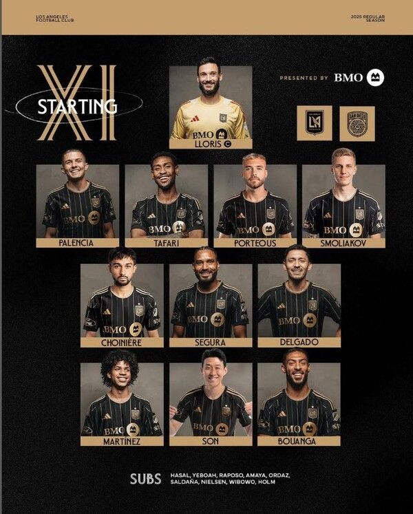 손흥민은 1일 오전 11시 45분(이하 한국시간) 미국 캘리포니아주 LA에 위치한 BMO 스타디움에서 샌디에이고FC와 MLS 서부 콘퍼러스 정규리그 29라운드 홈 경기에 선발 출전 예고. /사진=LAFC