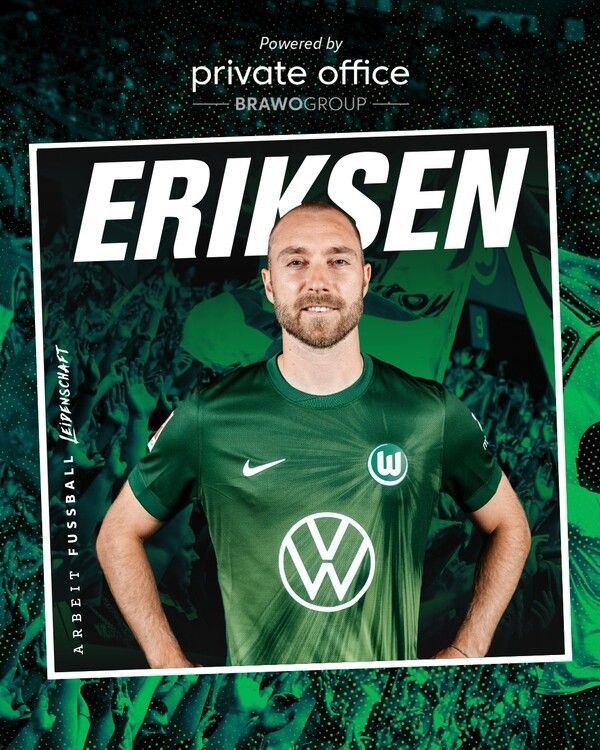 독일 분데스리가 볼프스부르크 크리스티안 에릭센. /사진=볼프스부르크