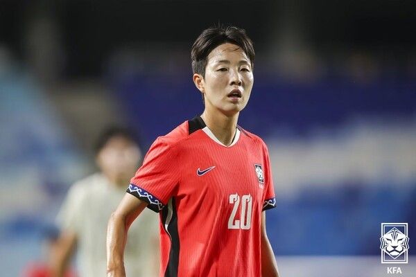 한국 국가대표팀의 수비수 김혜리. /사진=KFA