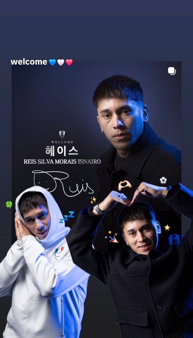 수원삼성에 합류한 공격수 헤이스. /사진=수원삼성 공식 SNS