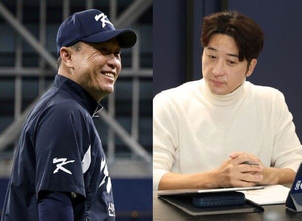 이동욱 롯데 신임감독(사진 왼쪽)과 이택근 롯데 신임단장. /사진=롯데 자이언츠