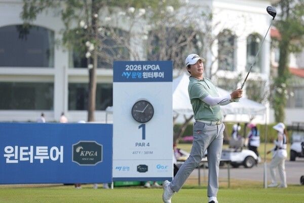 김우현의 플레이 모습. /사진=KPGA