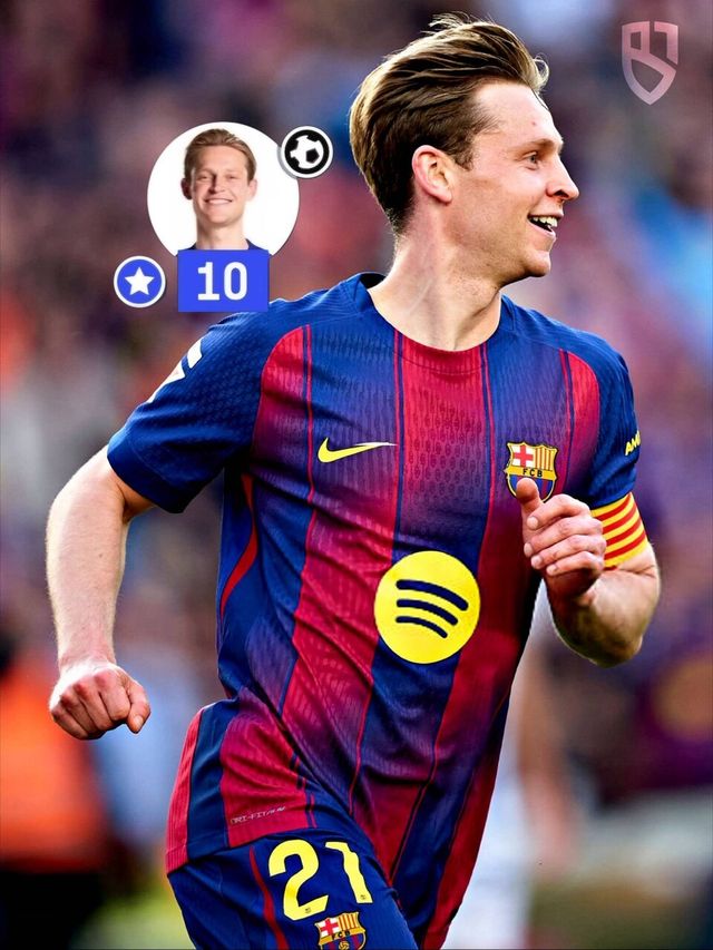 레반테와의 리그 25라운드 경기에서 평점 10점을 받은 바르셀로나 미드필더 프랭키 더 용. /사진=바르샤타임즈