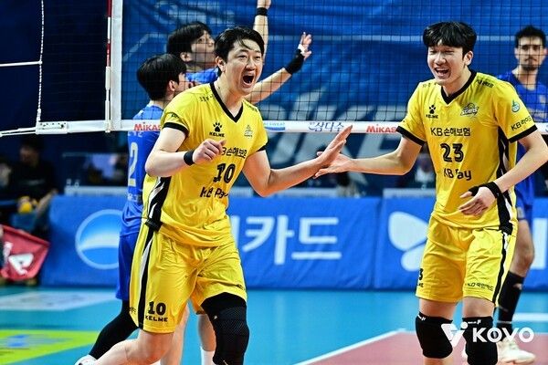 환호하는 KB손해보험 나경복. /사진=KOVO