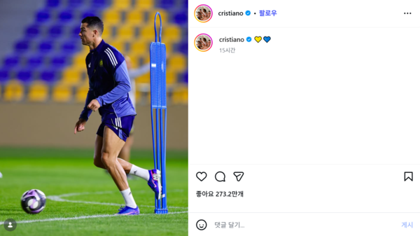 알 나스르 크리스티아누 호날두. /사진=크리스티아누 호날두