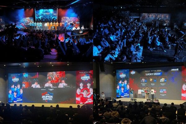 지난 14일 일본 오사카에서 오프라인으로 개최된 이번 본선은 양국을 대표하는 최정예 소환사 10인이 출전해 선의의 경쟁을 펼쳤다.(▲‘서머너즈 워 한일 슈퍼매치 2026’ 본선 및 서울 뷰잉 파티 현장). /사진=컴투스