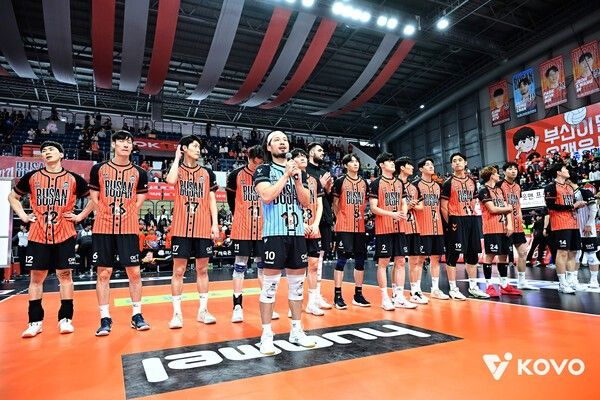 승리 후 OK저축은행. /사진=KOVO