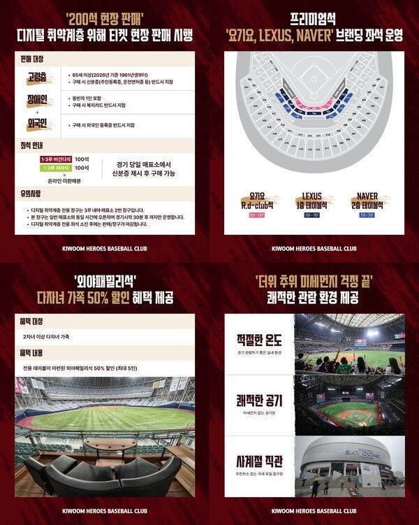 키움 히어로즈 2026시즌 티켓 정책. /사진=키움 히어로즈
