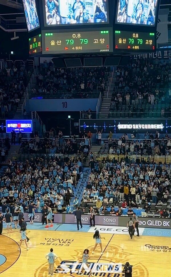 3월 21일 고양소노아레나에서 열린 고양 소노 스카이거너스와 울산 현대모비스 피버스의 경기 4쿼터 종료 0.8초 전 나이트가 파울 자유투 3개를 얻어냈다. /사진(고양)=목은경 기자