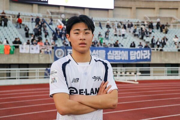 K리그2 최연소 출장 기록을 수립한 서울이랜드 안주완. /사진=서울이랜드FC