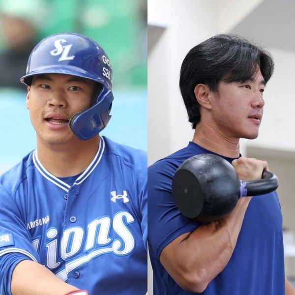 (좌측부터) 박진우, 이성규. /사진= 삼성 라이온즈