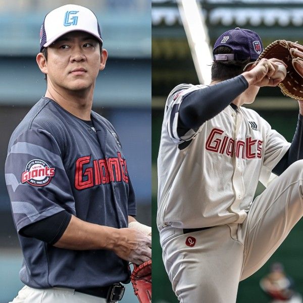 (좌측부터) 김민성, 김원중. /사진=롯데 자이언츠