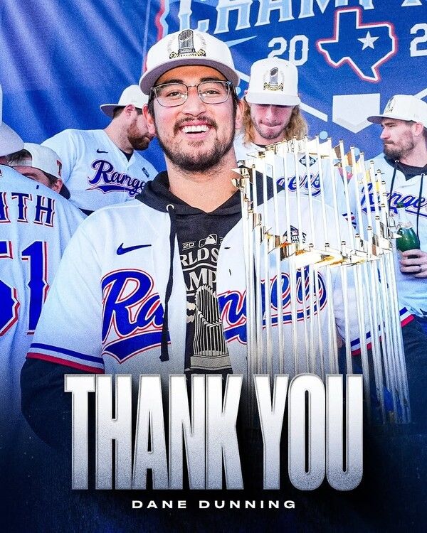 데인 더닝. /사진=텍사스 레인저스