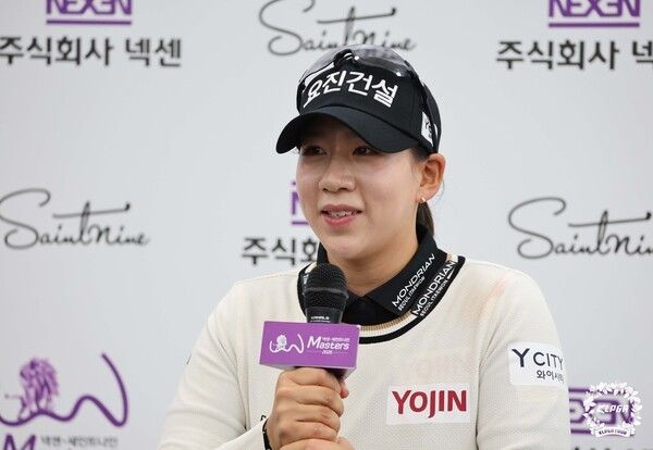홍지원 미디어 인터뷰. /사진=KLPGA
