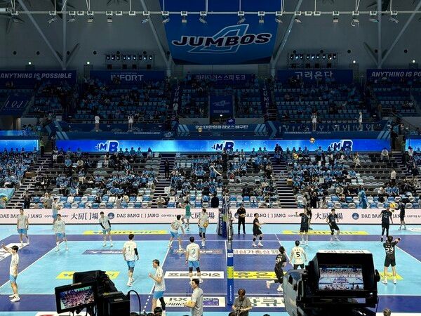 진에어 2025~2026시즌 V-리그 남자부 챔피언결정전 1차전이 열리는 인천계양체육관. /사진=조영채 기자